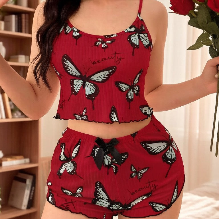 Sexy Ribbed Pyjama Set Dames - Zomerse Loungewear