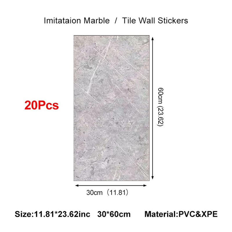 20 stuks PVC marmeren zelfklevende wandstickers voor keuken en badkamer